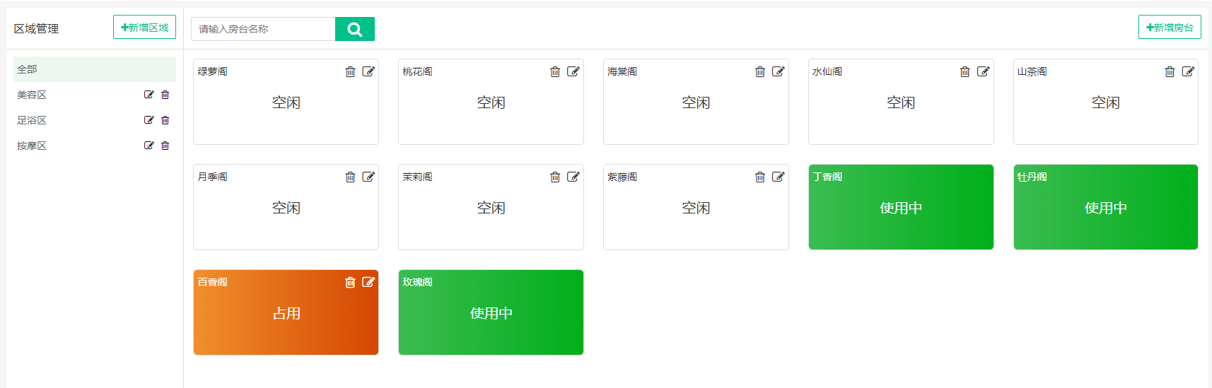 房台管理功能